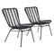 Modern Home Set of 2 Black Powder Coated Patio Dining Chairs 35&#x22;